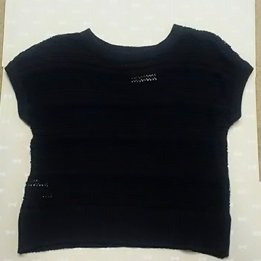 Short sleeve sweater in navy